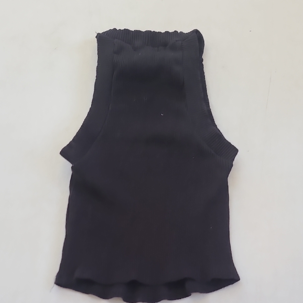 Mind Code Black Tank Top with Gold Buttons - Picture 5 of 5